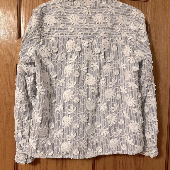 Anthropologie Pilcro The Whitney Trapeze Embroidered Appliqué Buttondown XS - Picture 4 of 8
